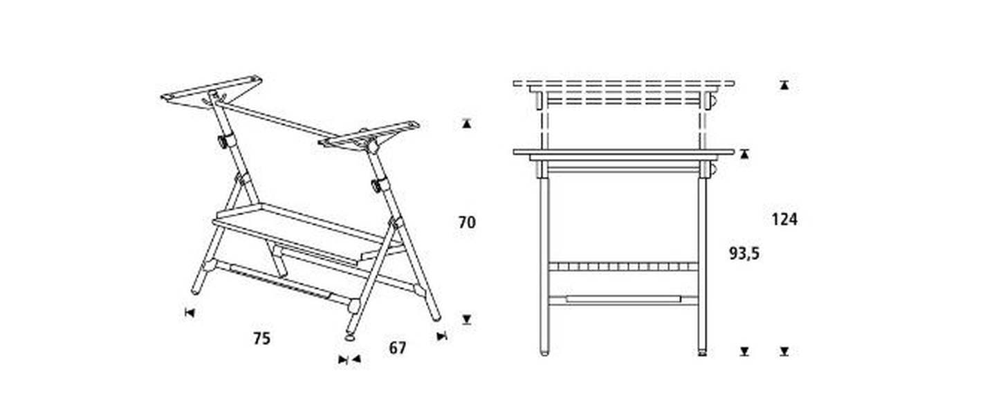 Чертежный стол RD-175, для чертежных досок модели RD-803 (120х80 см)