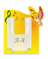 Музыкальный уголок "Птичка", резной стенд, 0,46x0,39 м, 1 объемный карман А4