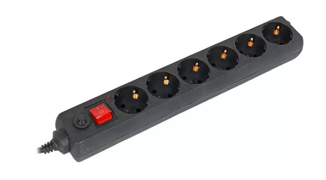 Сетевой фильтр BURO 600SH-3-B, 3м, черный