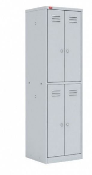 Шкаф металлический, двухсекционный с 4-мя отделениями ШРМ-24, 1860х600х500 мм