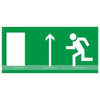 Пиктограмма E 12 Направление к эвакуационному выходу прямо (левосторонний), ПВХ, 140х290х3 мм