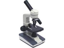 Микроскоп учебный "БИОМ-2" (3 объектива, 80-800х, осветитель 4,5В, горизонт. предметный стол)