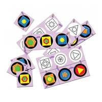 Игра Геометрия на верёвочке (В комплекте: 12 двухсторонних игровых полей, 36 карточек с цветными фиг