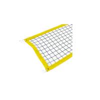 Сетка для пляжного волейбола, d=3,1мм, черная, обшита тентом желтого цвета с 4-х сторон, с тросом   