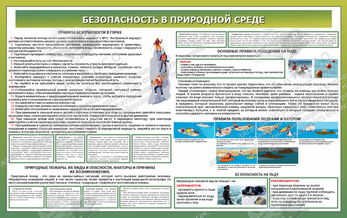 Стенд "Безопасность в природной среде № 2" (1,6х1 м, Премиум)