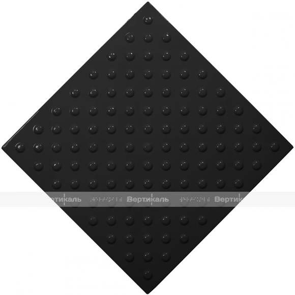 Плитка тактильная (непреодолимое препятствие, конусы шахматные) 500х500х4, ПУ, черный