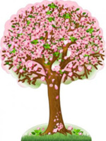 "Весна", резной стенд-дерево, 0,75х1 м, без карманов