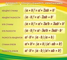 Стенд формулы сокращенного умножения, 0,9x0,8 м, без карманов