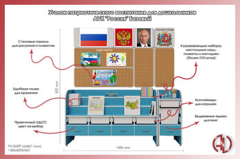 Уголок патриотического воспитания для дошкольников AVKompleks "Россия" Базовый