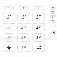Набор наклеек тактильных для маркировки телефона азбукой Брайля, прозрачный