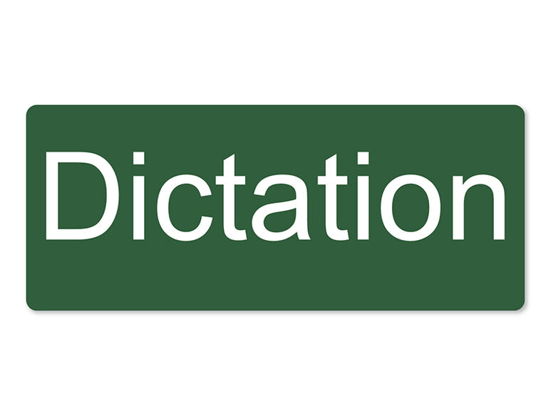 Магнитная карточка "Dictation" (фон зелёный)