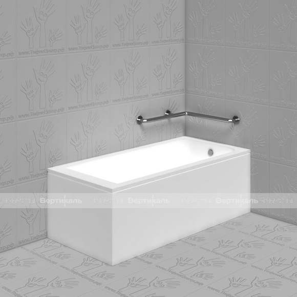 Поручень для ванны, туалета, внутренний угловой (AISI 304) 600x600мм