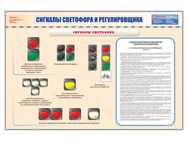 Комплект дидактических модулей "Сигналы светофора и регулировщика", ламинированные, 900 х 600, 4 шт.