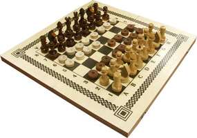 Игра 2 в 1: шашки, шахматы с деревянными фигурами