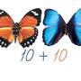 Бабочки (синие+красные), 20 карточек, 20 магнитов, счетный материал на магнитах