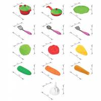 Набор овощей и кухонной посуды "Волшебная Хозяюшка" (12 предметов на подносе)