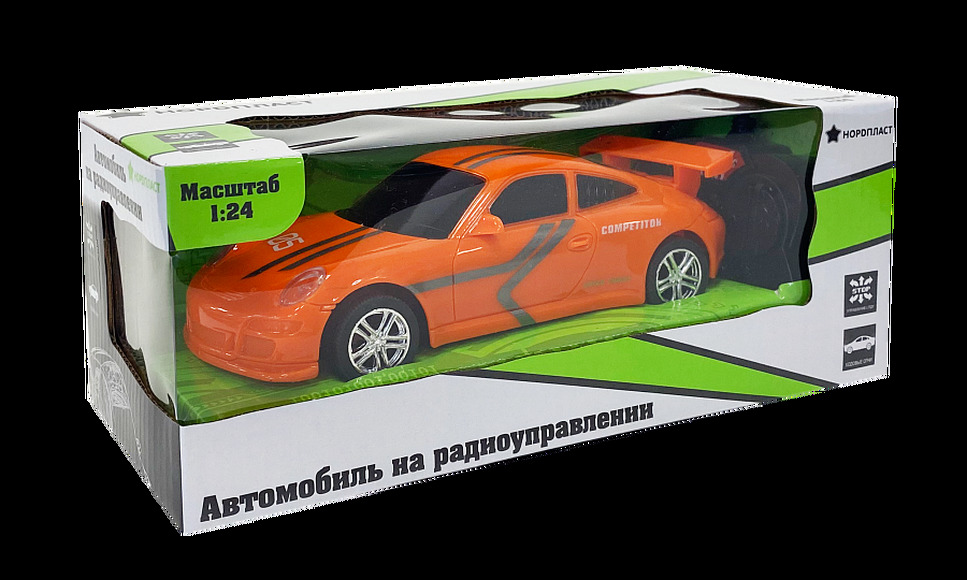 Автомобиль РУ НОРДПЛАСТ арт.9/0007 , свет.фары, 1:24, оранжевый