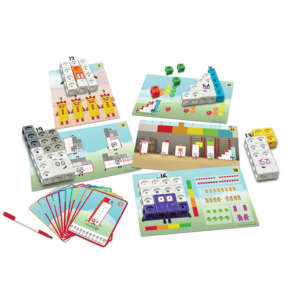 "Соединяющиеся кубики Numberblocks, с карточками. От 11 до 20"