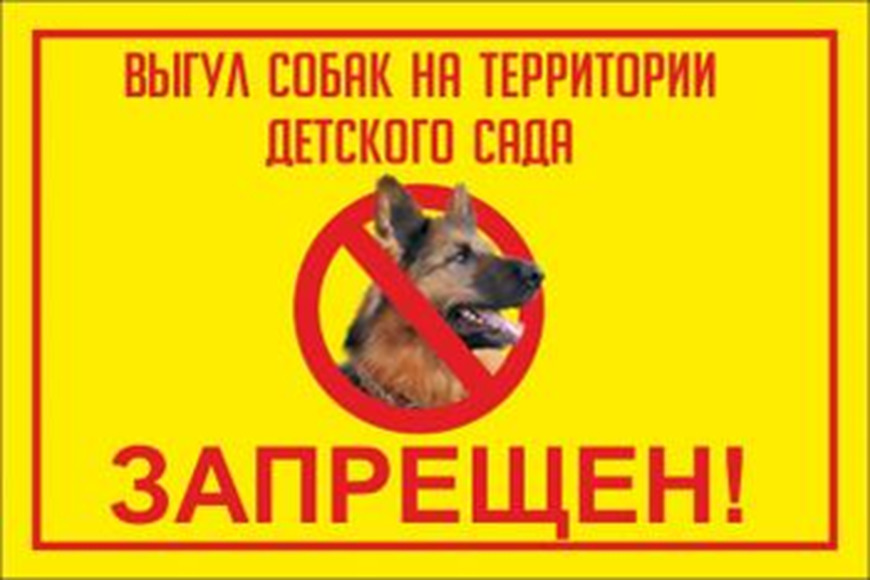 Выгул собак на территории детского сада запрещен!, 0,3x0,2 м, без карманов