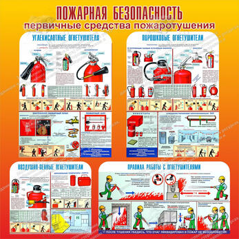 Стенд "Пожарная безопасность" №1 (1х1 м, Стандарт)