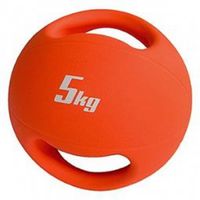Медицинский мяч с рукояткой, 5 кг, резина, 5 кг, оранжевый d -  ~23.5 cм