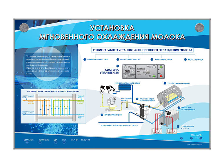 Электрифицированный стенд "Установка мгновенного охлаждения молока"
