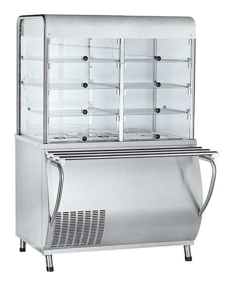 Прилавок-витрина холодильный ПВВ(Н)-70М-С-01-НШ с гастроёмкостями (саладэт закрыт.,1120 мм)  / АБАТ/
