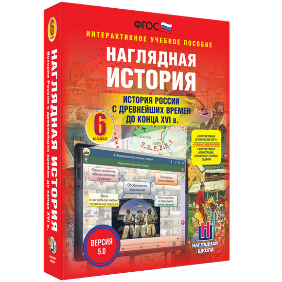 Наглядная история. История России с древнейших времён до конца XVI века. 6 класс