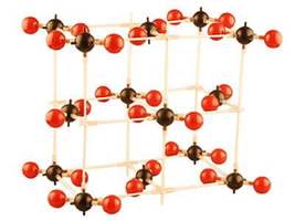 Модель кристаллической решетки ДИОКСИДА УГЛЕРОДА  (углекислый газ)