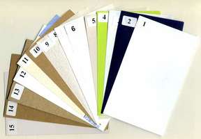 Раздаточные образцы бумаги и картона (15 видов)