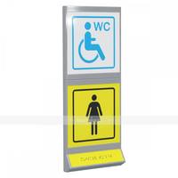 Пиктограмма тактильная, модульная "Женский общественный туалет с кабиной доступной для инвалидов на