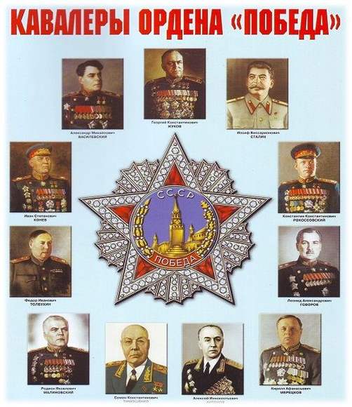 Кавалеры ордена «Победа» – плакат. Формат А-2.