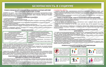 Стенд "Безопасность в социуме" (1,6х1 м, Стандарт)
