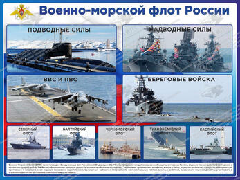 Стенд "Военно-морской флот России" (2х1,5 м, Люкс)