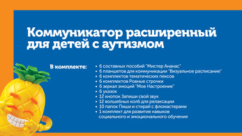 КОМПЛ.0017 Игровой комплект "Коммуникатор для детей с аутизмом "Мистер Ананас" (6 чел.)