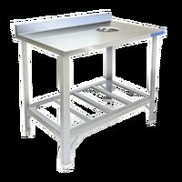 Стол для сбора отходов СПС-911/900Л/П, 900*600*850, разборный из крашенного металла, отверстие d180м