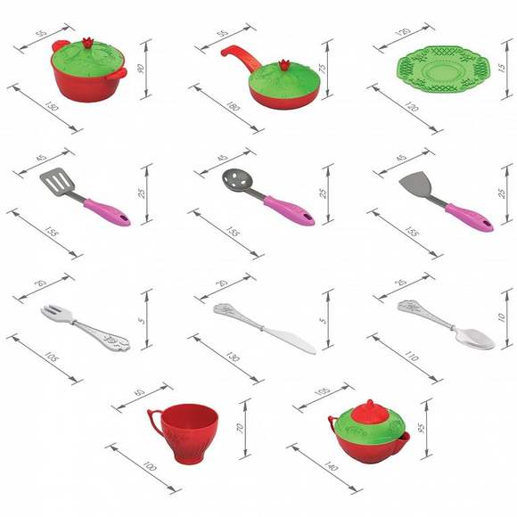 Подарочный набор детской посуды «Кухонный сервиз «Волшебная хозяюшка»