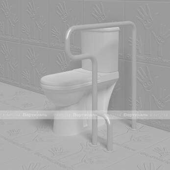 Поручень опорный для санузла, напольный, тип 3, левый, сталь, D38 мм