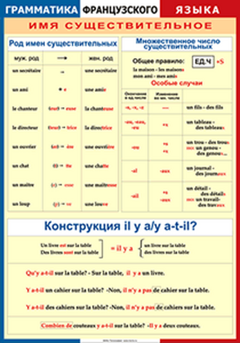 Таблица Имя существительное (род, множ.число, конструкция) 700*1000 винил