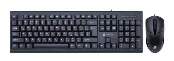 Комплект (клавиатура+мышь) OKLICK 640M, черный, тип соединения: проводной, интерфейс подключения: US