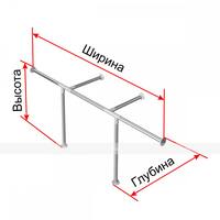 Поручень опорный для раковины, тройной, настенно-напольный, нержавеющая сталь с полиамидными окончан