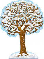 "Зима", резной стенд-дерево, 0,75х1 м, без карманов