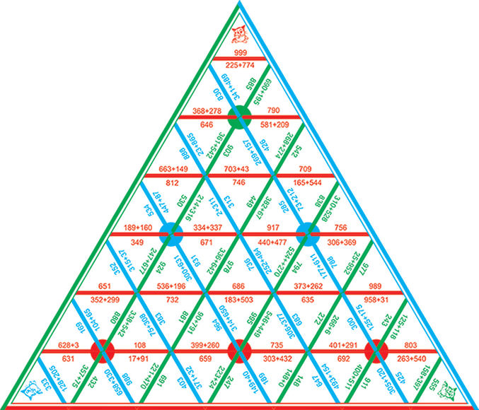 Математическая пирамида Сложение до 1000