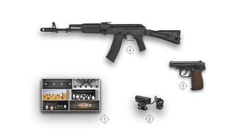 Лазерный интерактивный тир "Профессионал" (Базовый 2 м: Автомат PSS AK-74, Пистолет PSS ПМ - инф. Лу