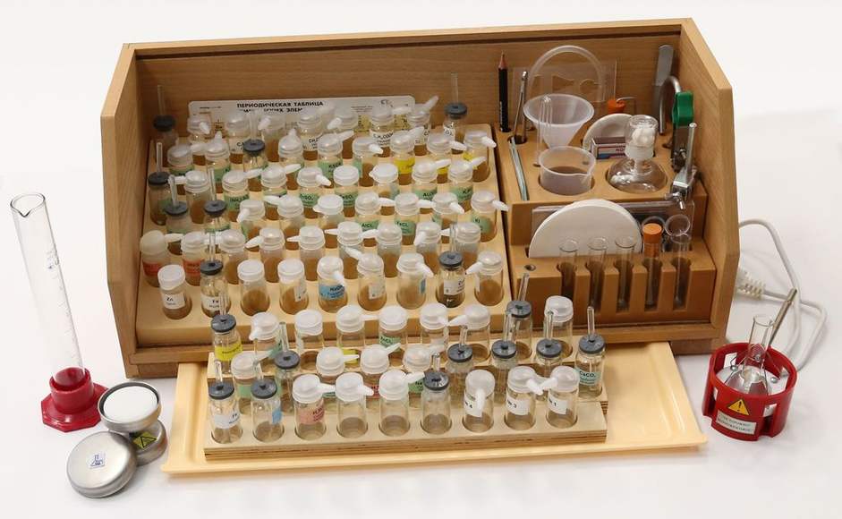 Микролаборатория для химического эксперимента (с ППГ, набором керамики и фарфора)