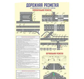 Стенд "Дорожная разметка", 0,7x1 м, без карманов