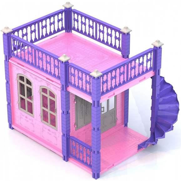 Домик для кукол "Замок Принцессы" (1 этаж) (розов)