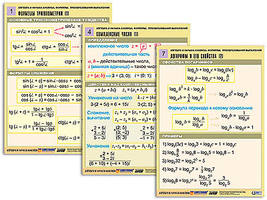 Комплект таблиц "Алгебра и начала анализа. Формулы. Преобразования выражений" (8табл, формат А1,лам)