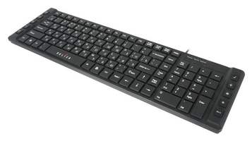 Клавиатура OKLICK 530S, черный, интерфейс: USB, мультимедийная, классической формы, тонкая(slim)